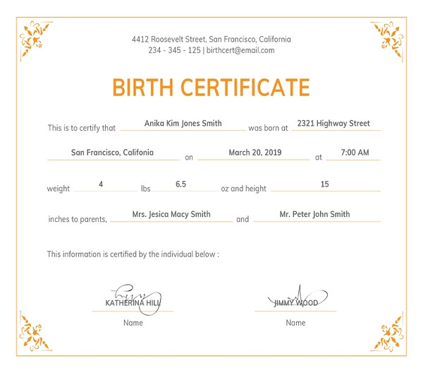 Official Birth Certificate Template 83 Psd Certificate Templates