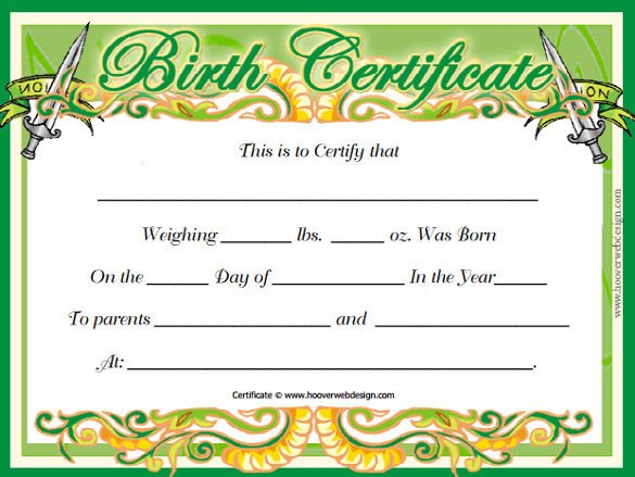 Official Birth Certificate Template Birth Certificate Template 38 Word Pdf Psd Ai