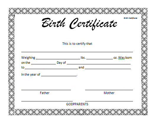 Official Birth Certificate Template Birth Certificate Template Microsoft Word Templates