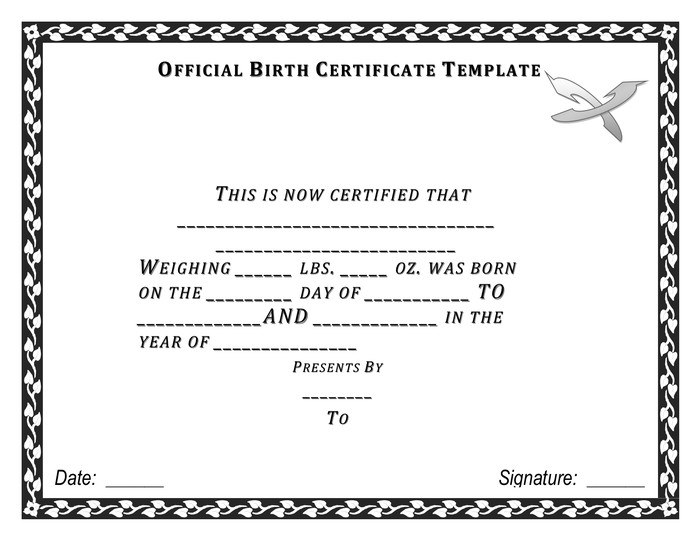 Official Birth Certificate Template Ficial Birth Certificate Template In Word and Pdf formats