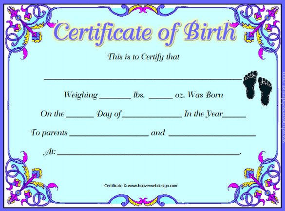 Official Birth Certificate Template Free 6 Editable Ficial Puppy Hospital Birth Certificate