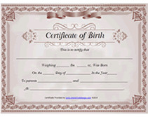 Old Birth Certificate Template Blank Baby Birth Certificate Templates