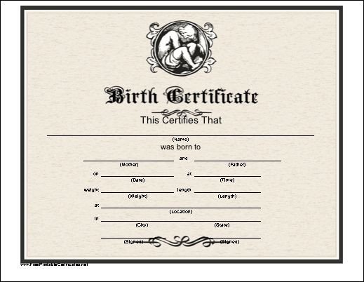 Old Birth Certificate Template This Printable Birth Certificate Has An Engraved Look and