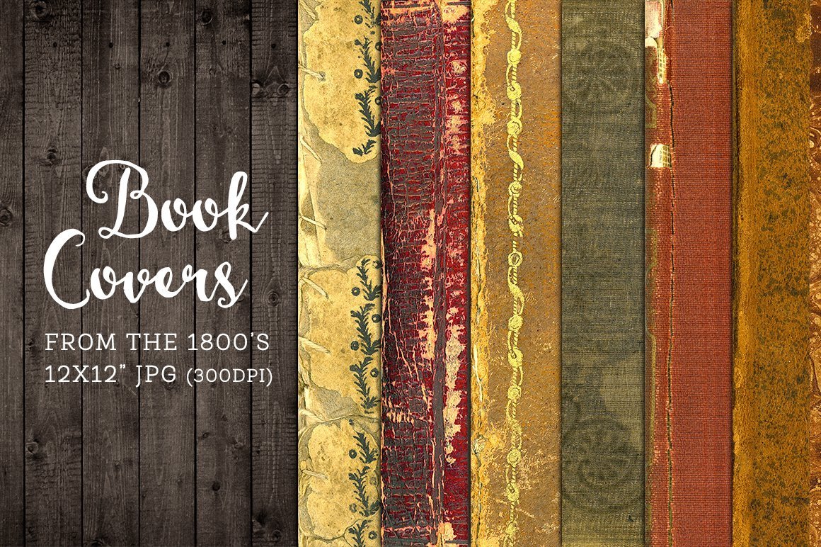 Old Book Cover Template Old Worn Book Covers Digital Paper Graphics Creative