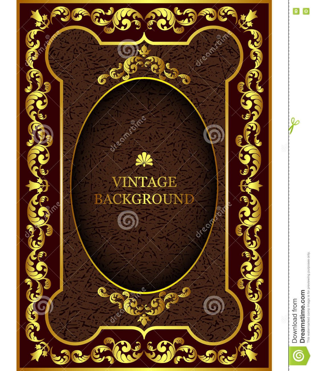 Old Book Cover Template Vector Luxury Vintage Border In the Baroque Style with