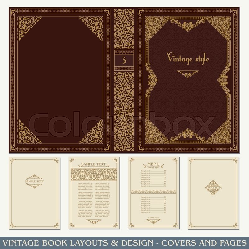 Old Book Cover Template Vintage Book Layouts and Design Covers and Pages