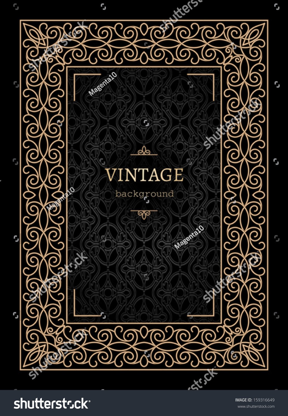 Old Book Cover Template Vintage Gold Background Book Cover Vector ornamental