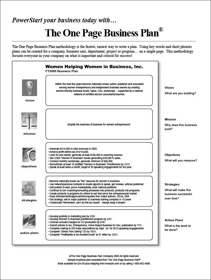 One Page Proposal Template Business Plan Template Proposal Sample