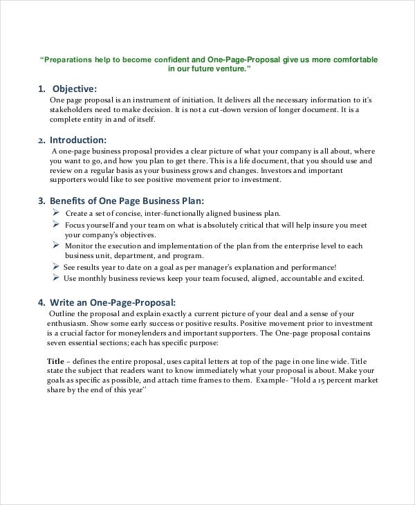 One Page Proposal Template Business Proposal Template 35 Free Word Pdf Psd
