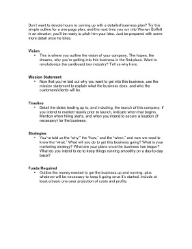 One Page Proposal Template Doc E Page Business Plan