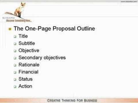 One Page Proposal Template Doc E Page Proposal