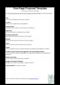 One Page Proposal Template Doc E Page Proposal Template Horizonbook