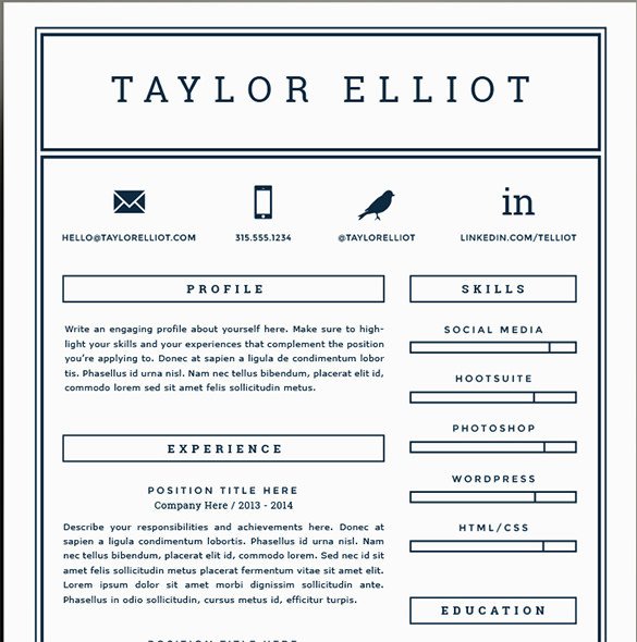One Page Resume Template 41 E Page Resume Templates Free Samples Examples