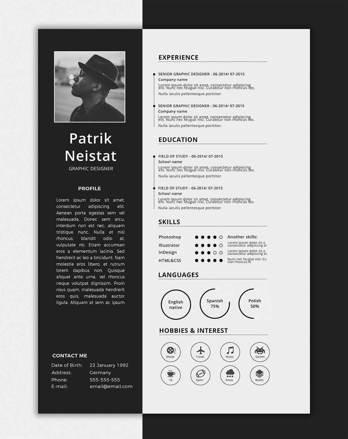 One Page Resume Template E Page Resume Templates 15 Examples to Download and Use now