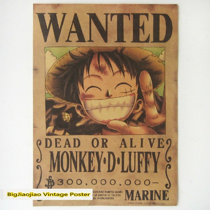 One Piece Wanted Posters One Piece Wanted Poster Monkey D Luffy Reward that Anime