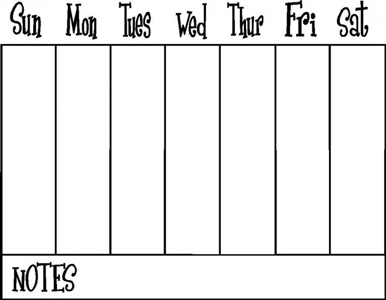 One Week Schedule Template E Week Calendar Free Calendar Template