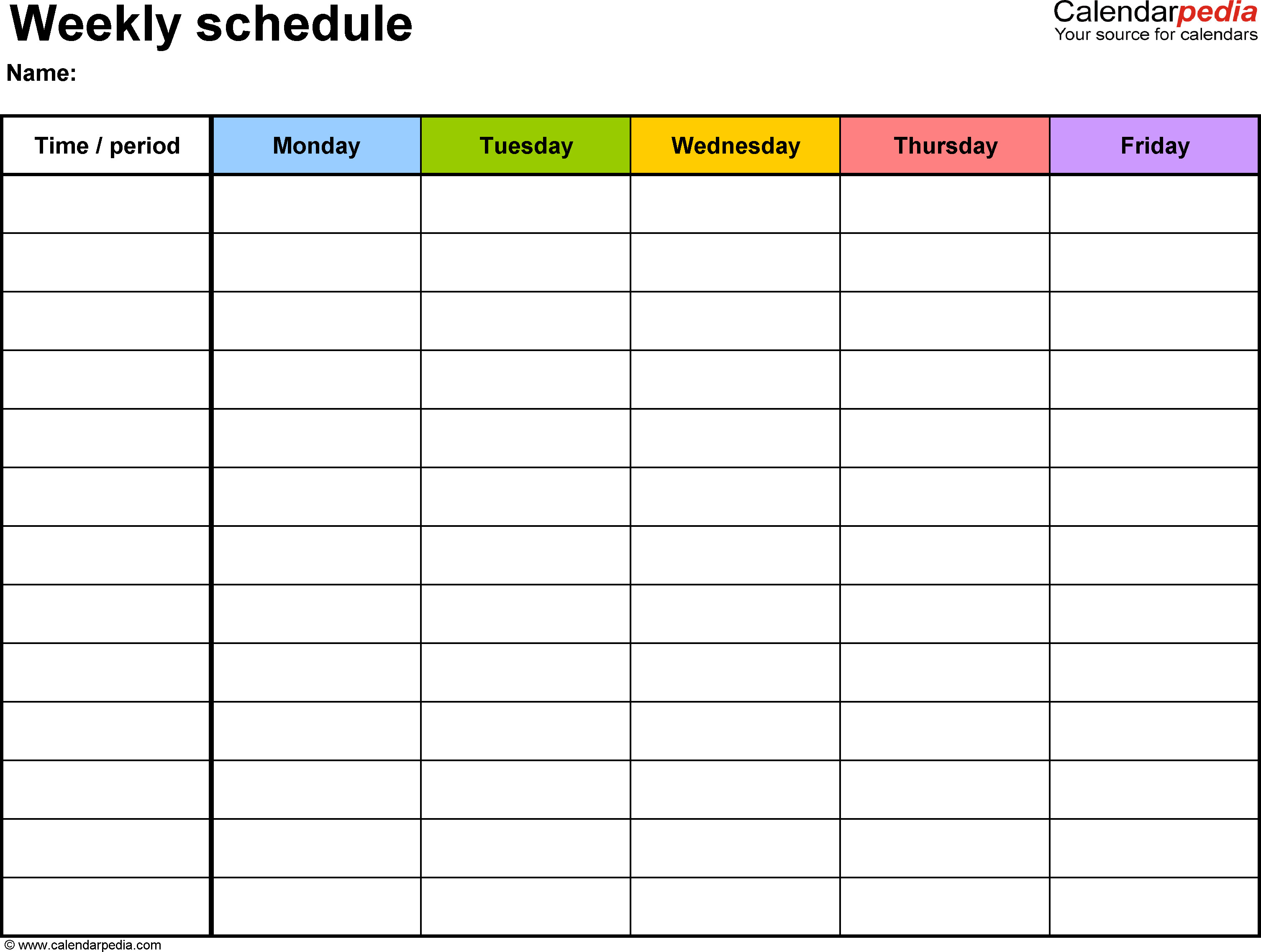 One Week Schedule Template Free Weekly Schedule Templates for Word 18 Templates