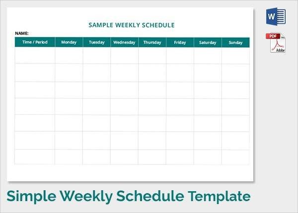 One Week Schedule Template Sample Weekly Schedule Template 34 Documents In Psd