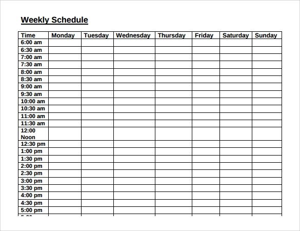 One Week Schedule Template Weekly Agenda Sample 9 Documents Pdf Word