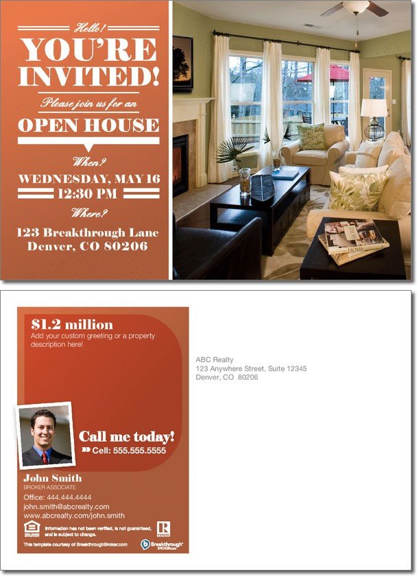 Open House Postcard Template Open House Invitation Postcard