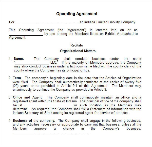 Operating Agreement Llc Template Operating Agreement 11 Free Pdf Google Doc Apple