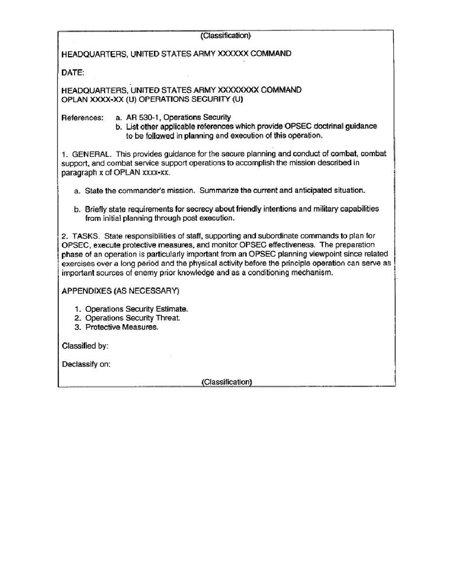 Opsec Plan Template Figure 1 4 Sample Outline for An Opsec Plan