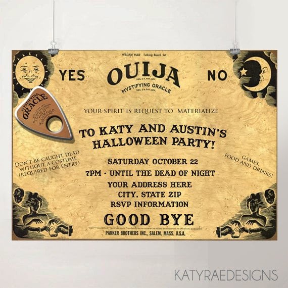 Ouija Board Invitation Template Printable Halloween Party Invitations