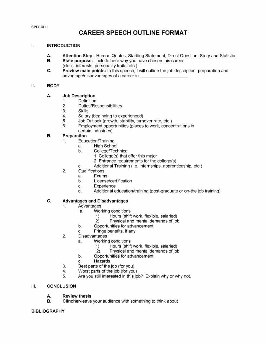 Outline for Informative Speech 43 Informative Speech Outline Templates &amp; Examples