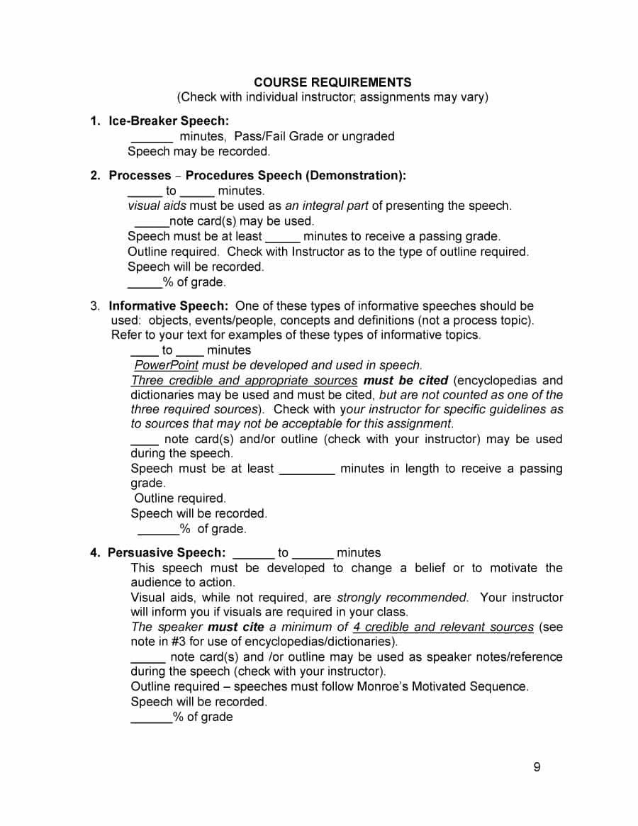 Outline for Informative Speech 43 Informative Speech Outline Templates &amp; Examples