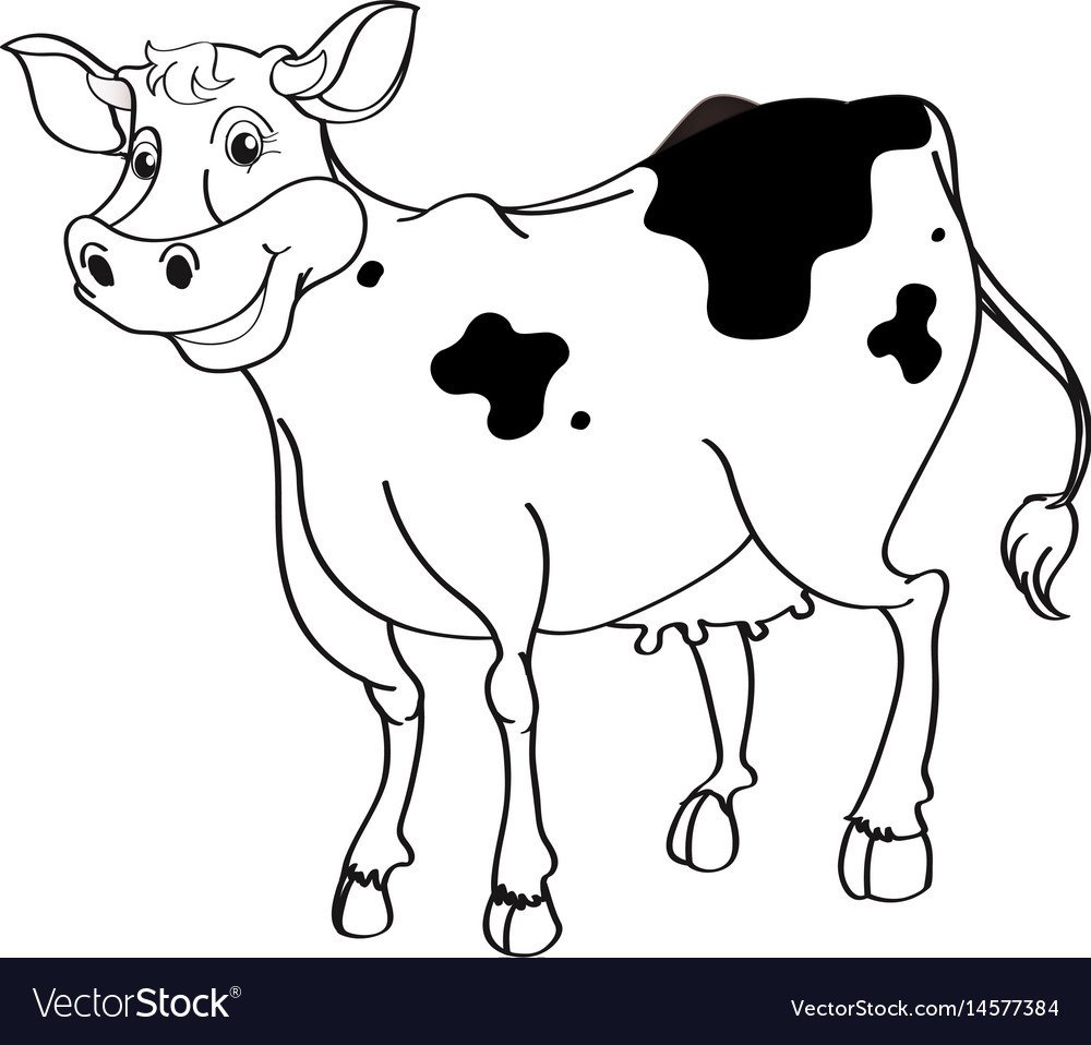 Outline Of A Cow Animal Outline for Cow Royalty Free Vector Image