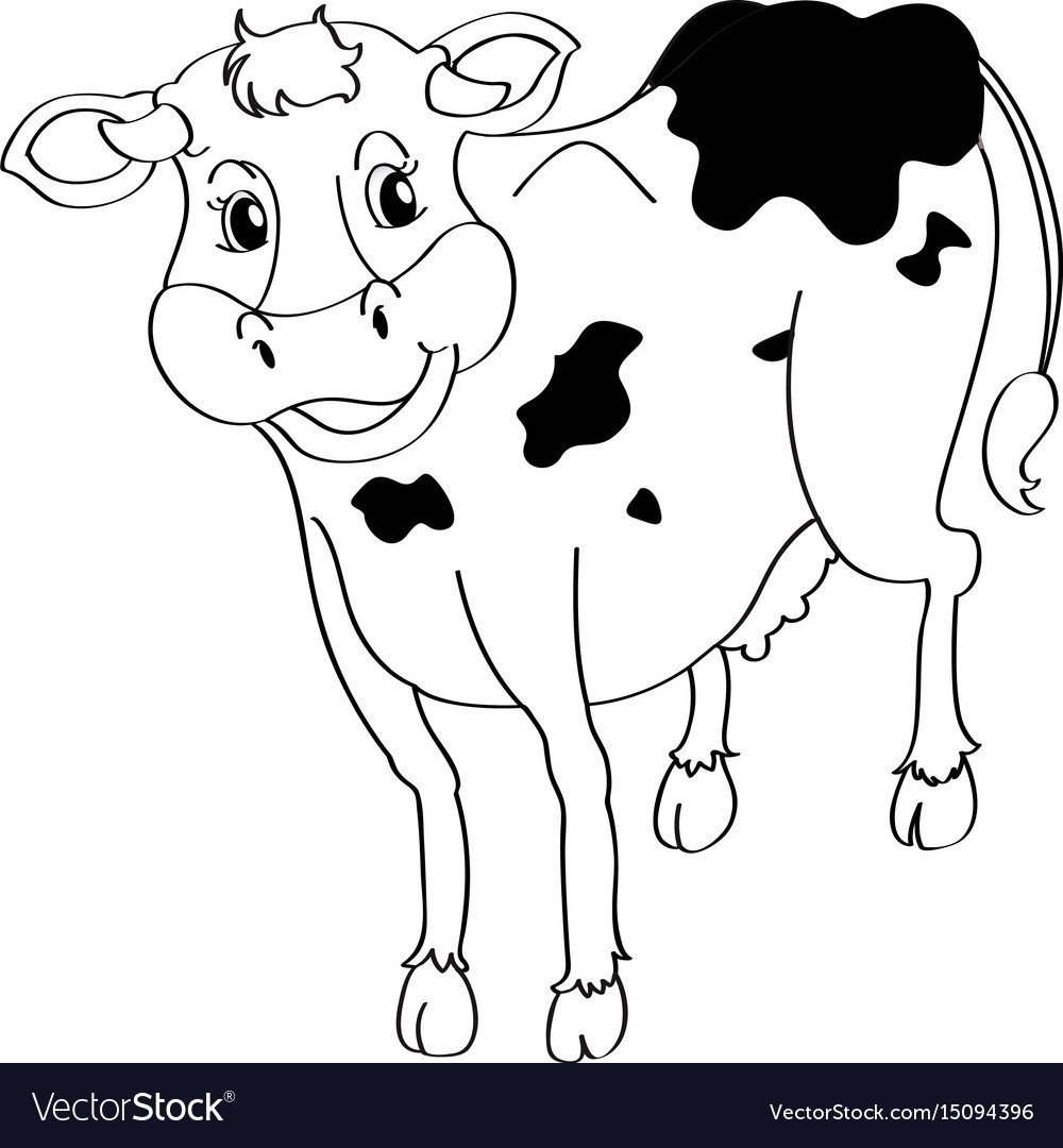 Outline Of A Cow Animal Outline for Cow Royalty Free Vector Image