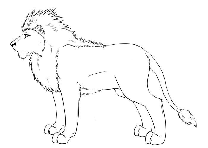 Outline Of A Lion 70 Animal Colouring Pages Free Download & Print