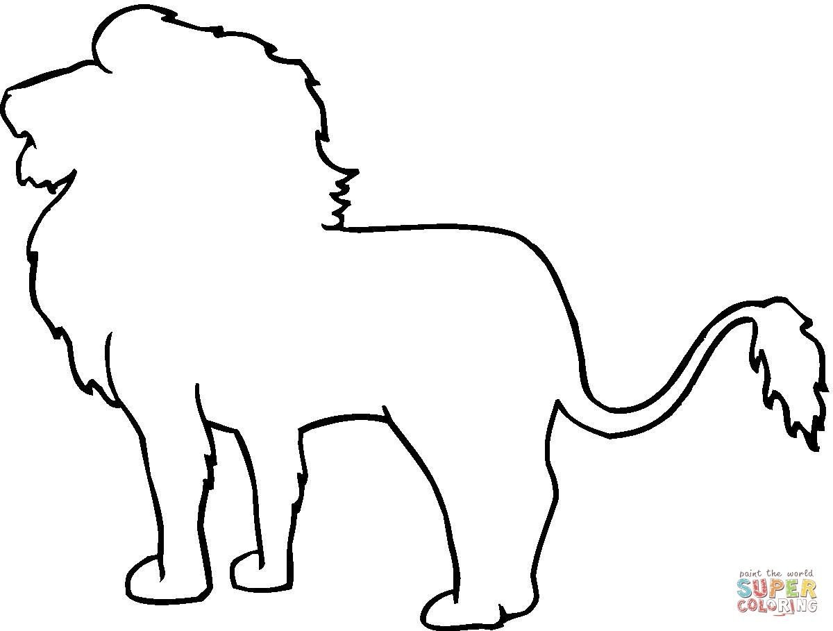 Outline Of A Lion Animal Outline Drawings
