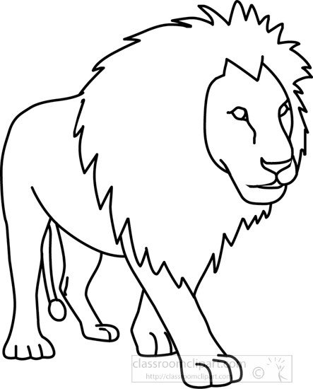 Outline Of A Lion Animals Lion 01a Outline Classroom Clipart