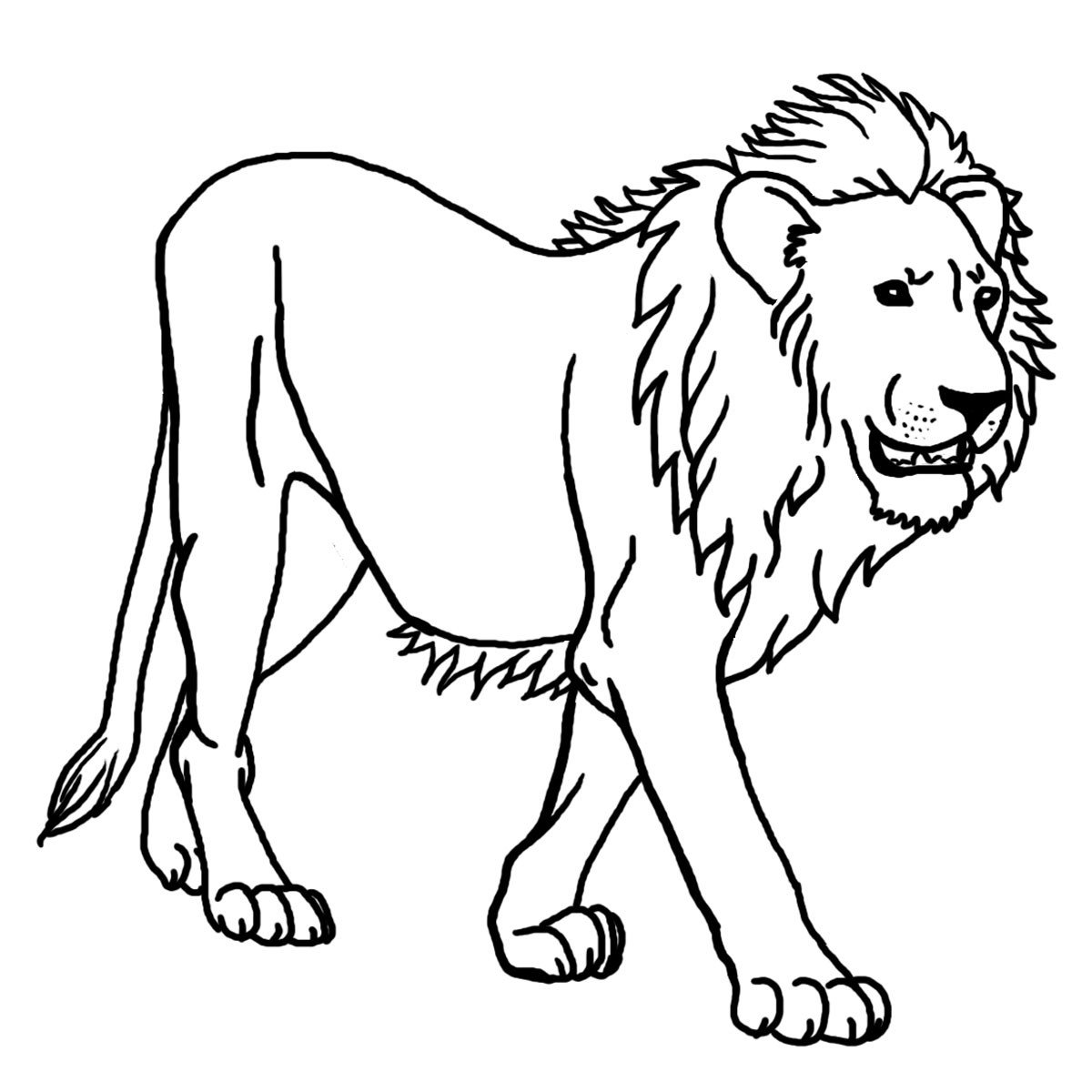 Outline Of A Lion Clip Art Cartoon Animal Faces Lion B&w