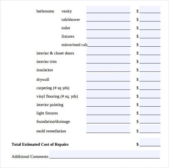 Painting Contract Template Free Download 9 Painting Estimate Templates Pdf Excel