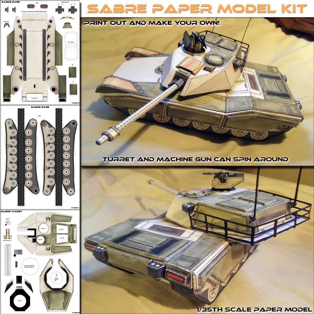 Papercraft Tank Template Sabre Mbt Papercraft Model Spyker Enterprise