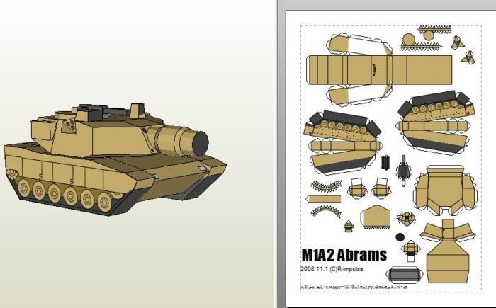 Papercraft Tank Template Sd M1a2 Abrams Tank Paper Craft My Paper Craft