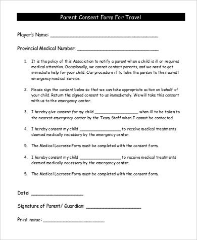 Parental Consent form Template Parent Consent form Sample 9 Examples In Pdf