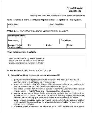 Parental Consent form Template Sample Parental Consent form 9 Examples In Pdf