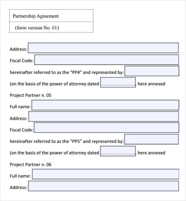 Partnership Agreement Template Pdf Sample Partnership Agreement 24 Free Documents Download