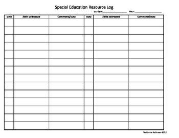 Pass Down Log Template Special Education Daily Log by Mckenzie Robinson