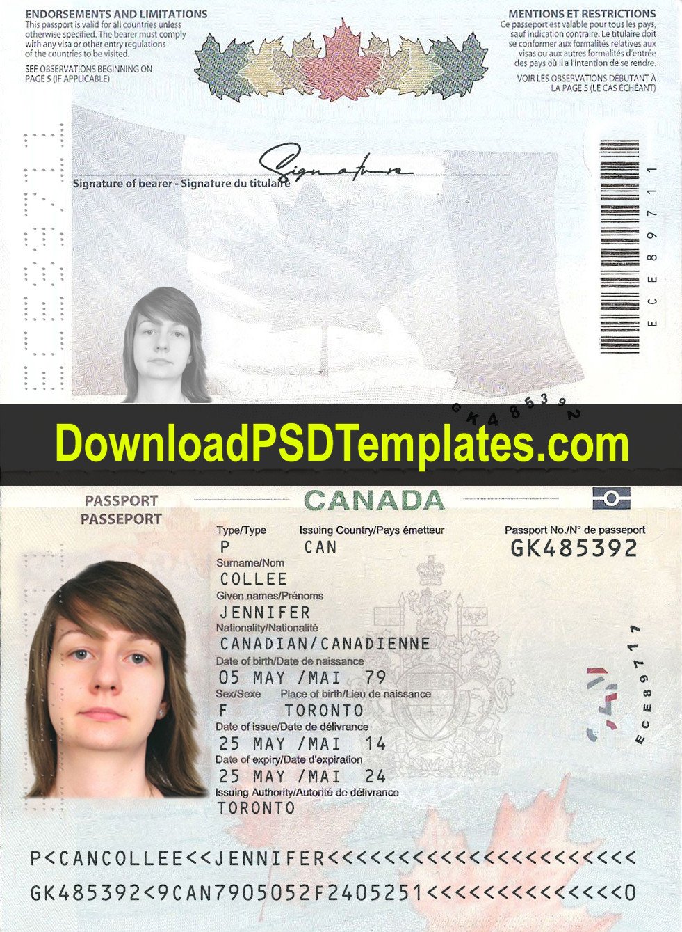 Passport Photo Template Psd Canada Passport Template [download Ca Passport Psd]
