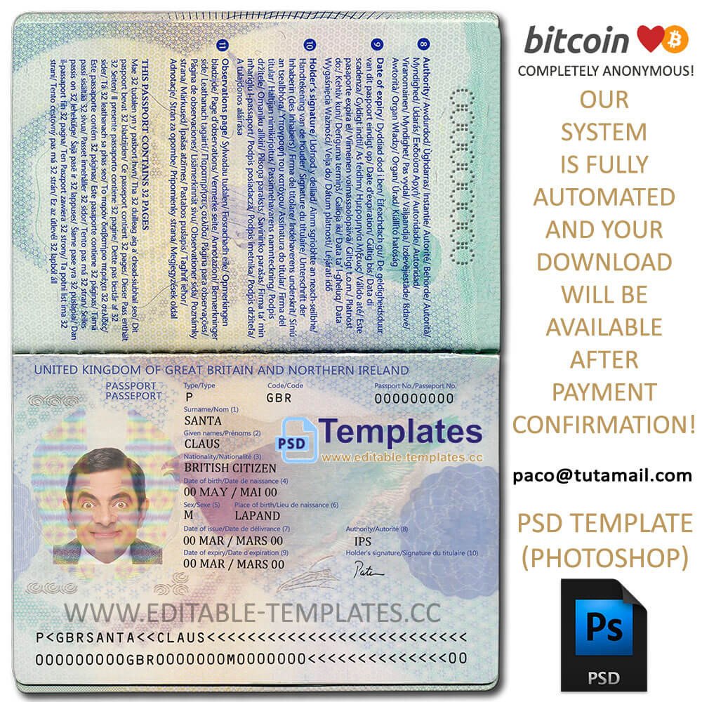 Passport Photo Template Psd Fully Editable Uk Passport Psd Template