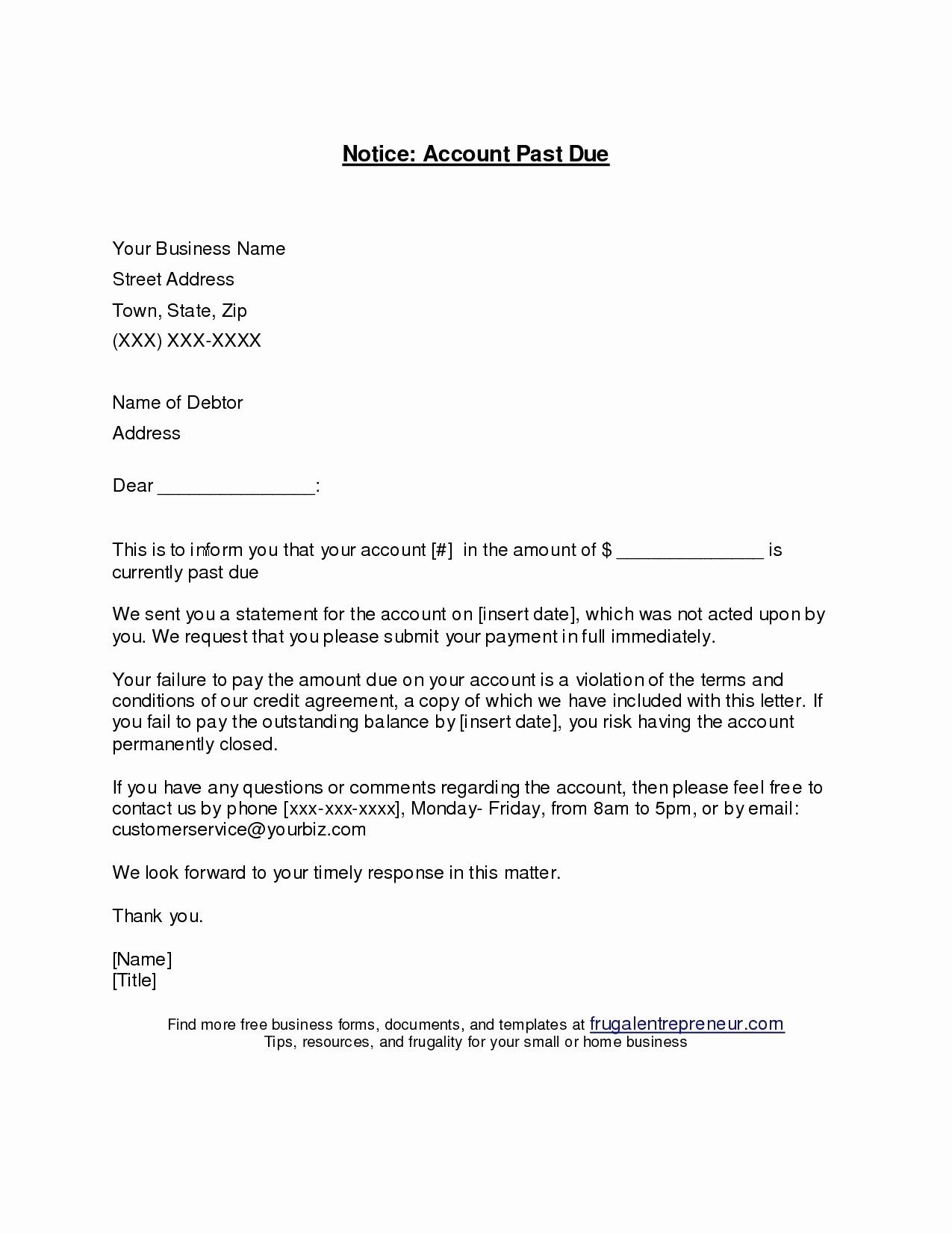 Past Due Invoice Template Past Due Invoice Letter Template Collection