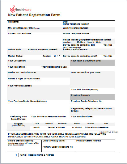 Patient Information form Template 20 Medical form Logs Sheets &amp; Templates