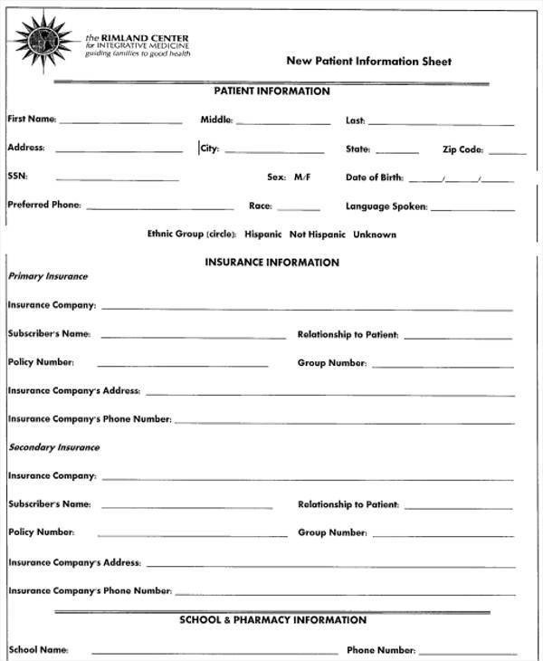 Patient Information form Template 27 Information Sheet Templates In Word
