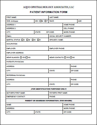Patient Information form Template Example Patient Information form Advanced Typo