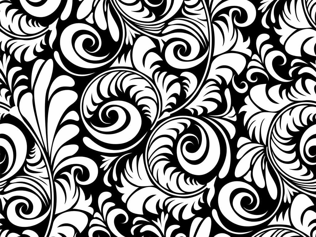 Patterns Black and White Black &amp; White Floral Wallpapers