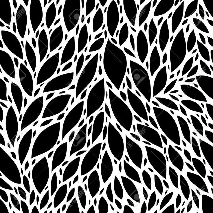 Patterns Black and White Black and White Leaves Seamless Pattern Floral